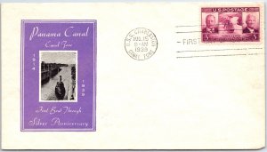 US FIRST DAY COVER 25th ANNIVERSARY OF THE PANAMA CANAL FIRST BOAT THROUGH 1939