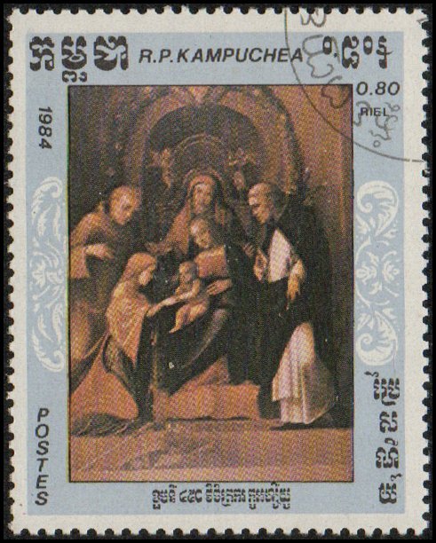 Cambodia 542 - Cto - 80c Mystic Marriage / Art (1984)