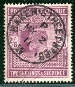 GB KEVII DLR Chalky High Value SG.262 2s/6d Used 1911 CDS Cat £180+50% RED130