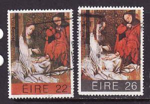 Ireland-Sc#579-80-used set-Christmas-Paintings-1983-