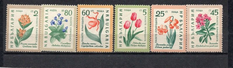 BULGARIA 1960 FLORA/ FLOWERS SET OF 6 STAMPS MNH