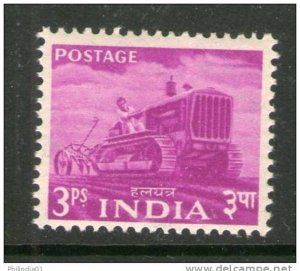 India 1955 2nd Definitive Series Five Year Plan - 3p Tractor Sc 254 MNH Inde ...