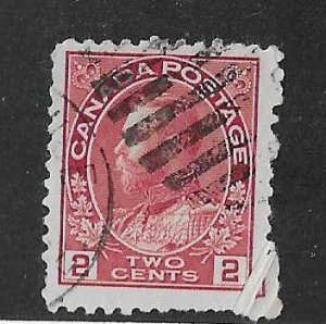 Canada Sc #106b with a pre-printing fold variety at bottom right used VF