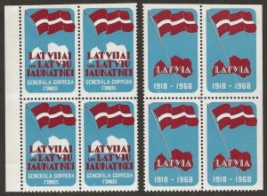 1968 Canada Latvian Scouts in Exile Gen. Goppers Foundation, Latvia BLOCKS NH-