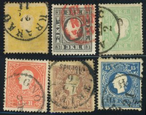 Austria #6-11 Franz Josef Postage Stamps Europe 1858-1959 Used