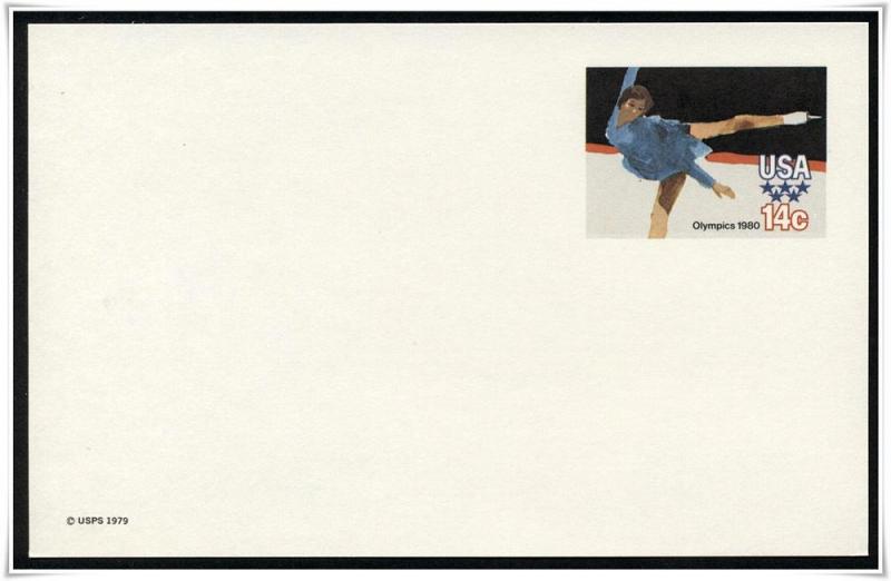 SC#UX82 14¢ Olympics: Figure Skating Postal Card Mint 