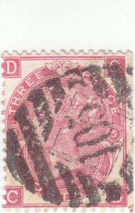 Scott #  49 plate 5 - 3p Rose - Queen Victoria - Used - Wmk 25 - SCV $62.50