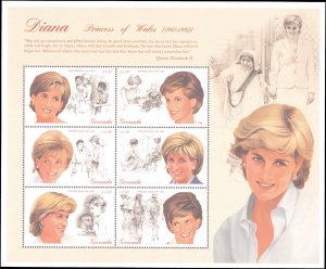 Grenada #2723, Complete Set, 1997, Royalty, Never Hinged
