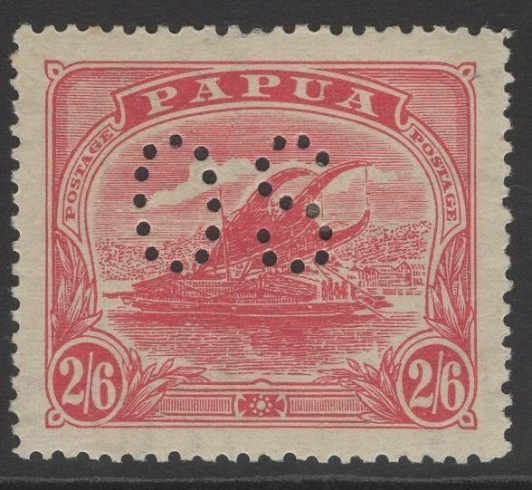 PAPUA SGO45 1911 2/6 ROSE-CARMINE MTD MINT