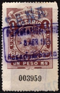 1905 Argentina Santa Fe Rosario Municipal Revenue 1 Peso Prostitute Tax