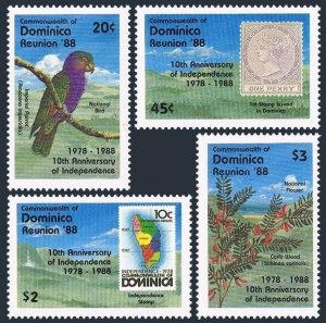 Dominica 1121-1124,MNH.Michel 1152-1159. Independence-10,1988.Imperial parrot,
