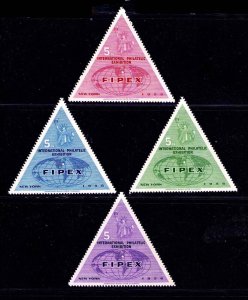 FIPEX, 1956, 5th International Philatelic Exhibition, New York, 4 Show Souvenirs