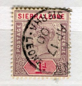 SIERRA LEONE; 1890s early classic QV issue fine used 1d. value fair Postmark