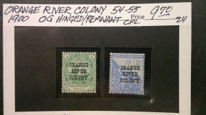 Orange River Colony (South Africa) 1900 Scott# 54-55 OG Hinged/Remnant complete