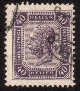 1905, Austria 40h, Franz Joseph, Used, Sc 102