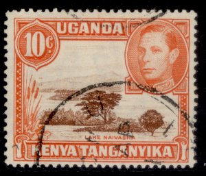 KENYA UGANDA TANGANYIKA GVI SG134b, 10c red-brown & orange, FINE USED.