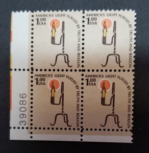 US Scott #1610 Rush Lamp $1 Americana Plate Block (1979) MNH Mint T5374