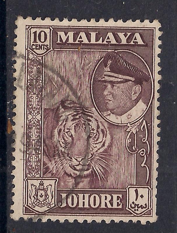 Malaya Johore 1960 10ct used stamp SG 160 ( E899 )