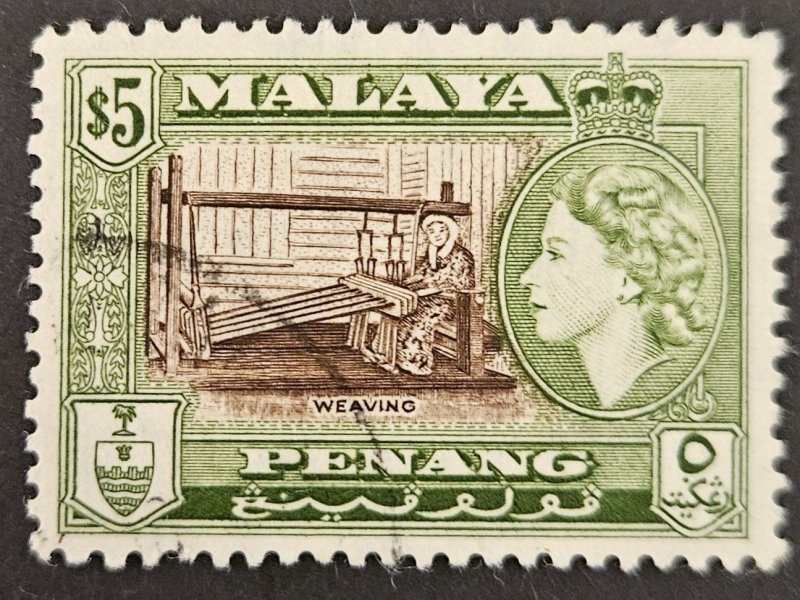Malaysia - Penang 1957 SG54 $5 used  Motifs of Malaya issue