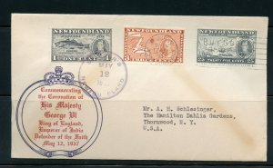 NEWFOUNDLAND SET OF FOUR GEORGE VI CORONATION FIRST DAY COVERS