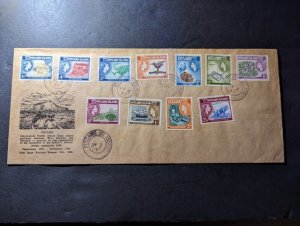 1957 British Pitcairn Islands Souvenir Cover Descriptive Cachet Full Stamp Set
