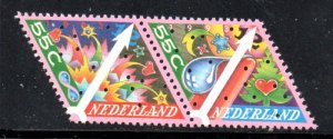 Netherlands Sc 849a 1993 December stamp pair mint NH