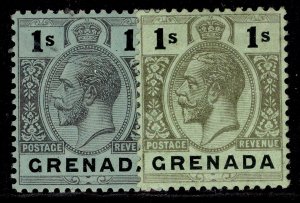 Grenada GV SG98a+98b, 1s aperture varieties, M perfect condition. Cat-