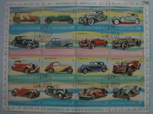 GUINEA QUATORIAL : ANTIQUE CLASSIC OLD CARS CTO MINI  SHEET