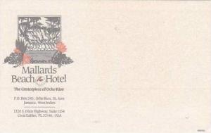 JAMAICA OCHO RIOS MALLARDS BEACH HOTEL VINTAGE LUGGAGE LABEL