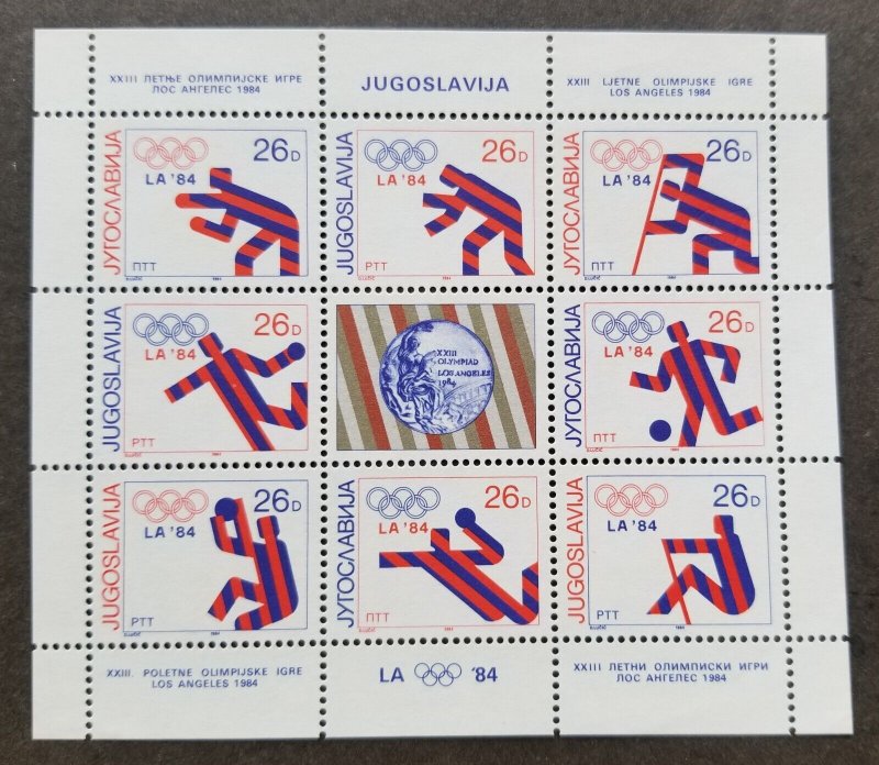 *FREE SHIP Yugoslavia Olympic Games Los Angeles 1984 Sport Football (ms) MNH