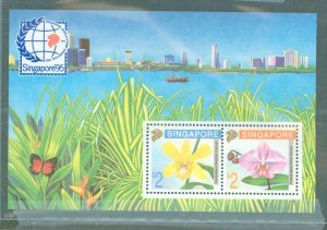 Singapore #616B Mint (NH) Souvenir Sheet (Flowers)