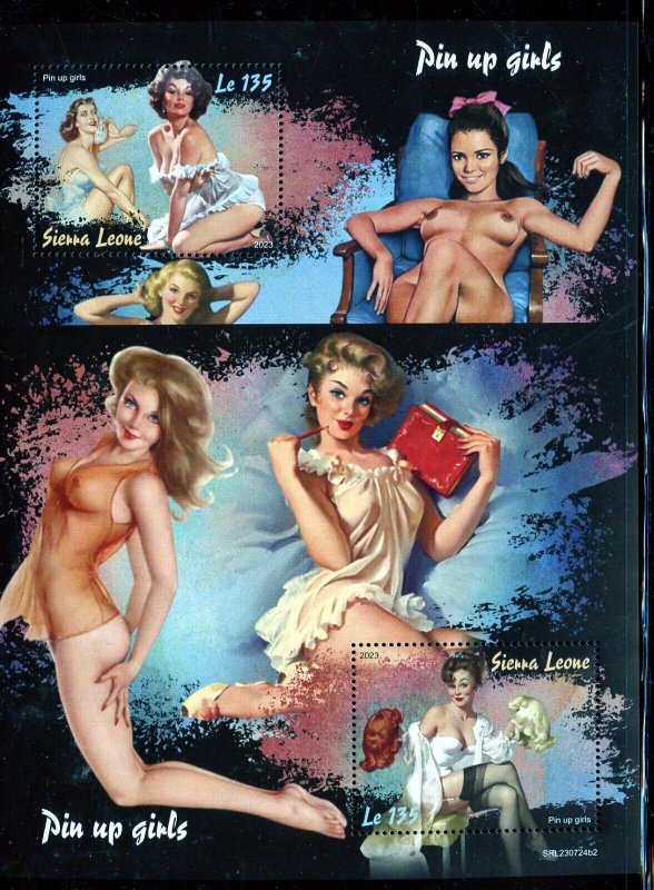 SIERRA LEONE 2023 PIN UP GIRLS S/SHEET SET MINT NEVER HINGED