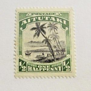 Aitutaki Scott #21 ** MNH ½ penny sailing ship postage stamp vf + 102 card