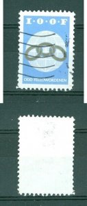 Denmark.  Poster Stamp. Lodge IOOF Odd Fellow. Rings, Globe. Cancel