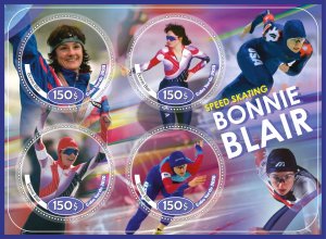 Stamps.Sports. Speed Skating 2020 year 1+1 sheets perforated Cabo Verde