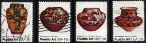 SC#1706-09 13¢ Pueblo Pottery Singles (1977) Used