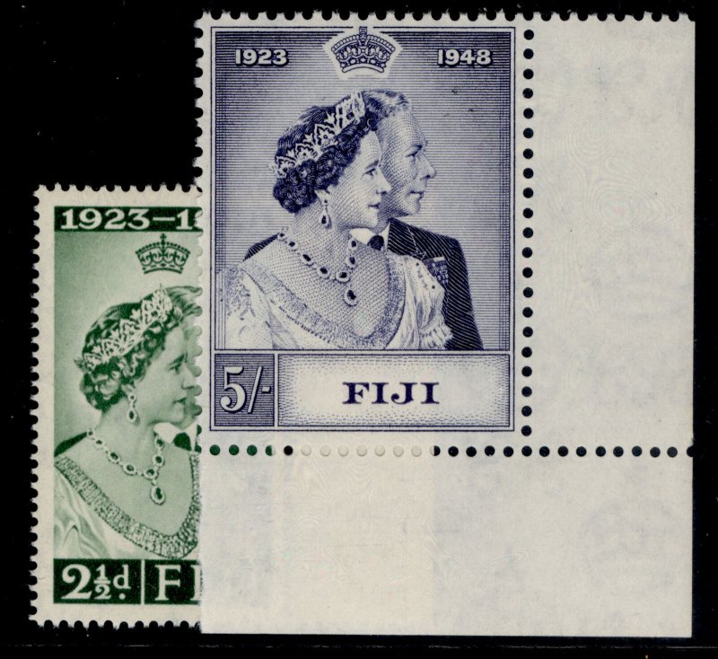 FIJI GVI SG270-271,  1949 ROYAL SILVER WEDDING set, NH MINT. Cat £14.