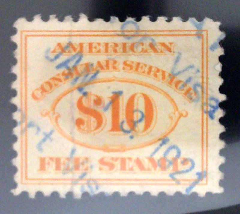 Scott #RK21 - $10 Orange - Consular Service Fee Stamps - Used - 1906