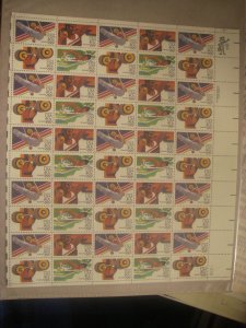 Scott C105a-C108a or C108c, 40c Olympics, Sheet #2222 LR, MNH Airmail Beauty