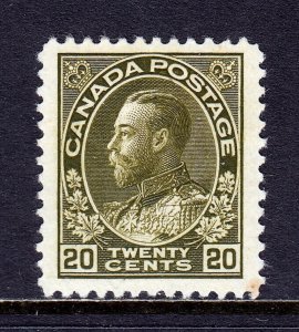 CANADA  — SCOTT 119 — 1925 20c ADMIRAL — MH — VF — SCV $100