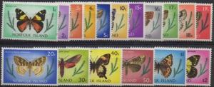 Norfolk Island 1977 SG179-195 Butterflies and Moths set MNH