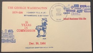 USS GEORGE WASHINGTON SSN-598 CANNOT TELL A LIE 25 YR ANNIVERSARY 1984 CACHET