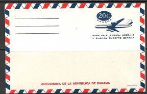 PANAMA 1969 20c JET Airplane Aerogramme Air Letter HG No. FG2 Unused