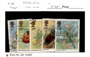 Great Britain, Postage Stamp, #1098-1102 Used, 1985 Insects (AC)