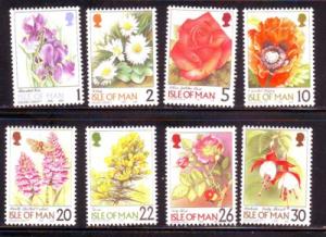 Isle of Man Sc 794-801 1998 Flower stamp set mint NH