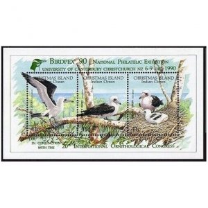 Christmas Isl 274e BIRDPEX-1990, MNH. Michel Bl.5-II. WWF 1990. Abbott booby.