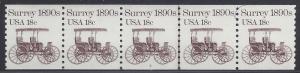 #1907 18c Surrey 1890s PNC Strip/5 P#2 1981 Mint NH