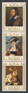 Dubai 292-294 strip Michel,MNH. Portraits by Francisco Lose de Goya,1967.