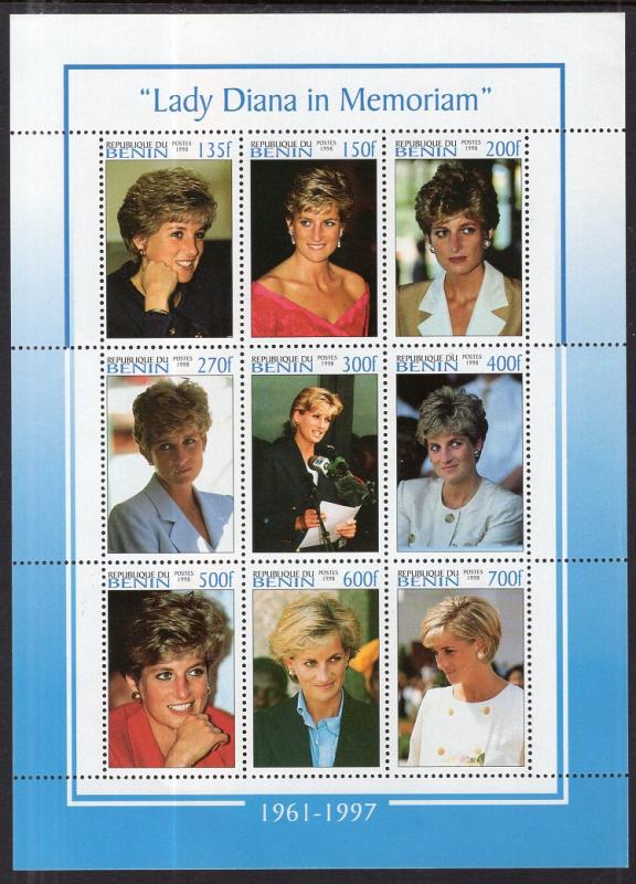 Benin 1083 Princess Diana Souvenir Sheet MNH VF