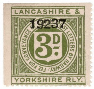 (I.B) Lancashire & Yorkshire Railway : Letter Stamp 3d